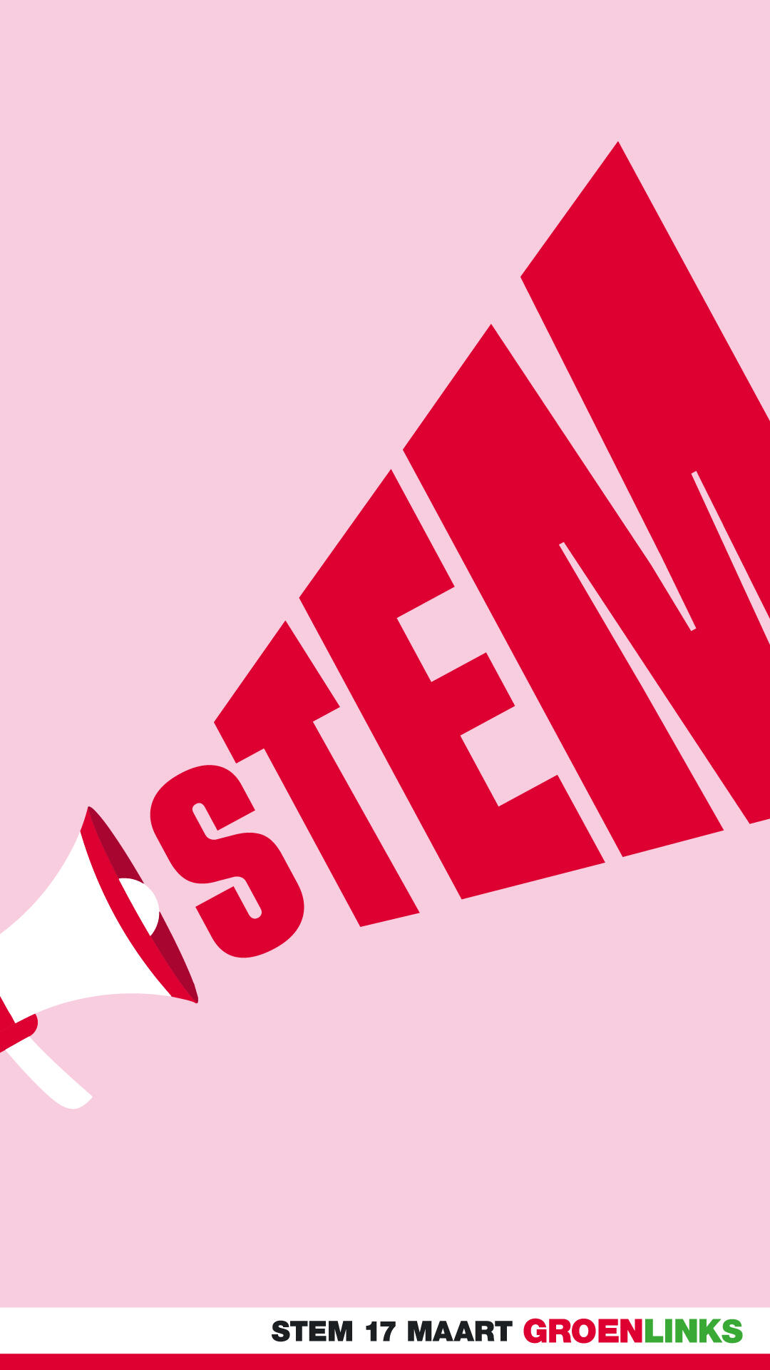 Een megafoon met de tekst erbij STEM